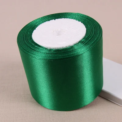 25 ярдов Зеленая Шелковая атласная лента Свадебный декор подарочная упаковка