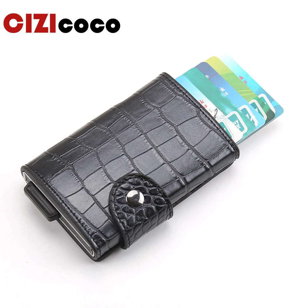 Алюминиевый кошелек Cizicoco с держателем для ID карты rfid блокировкой мини волшебный