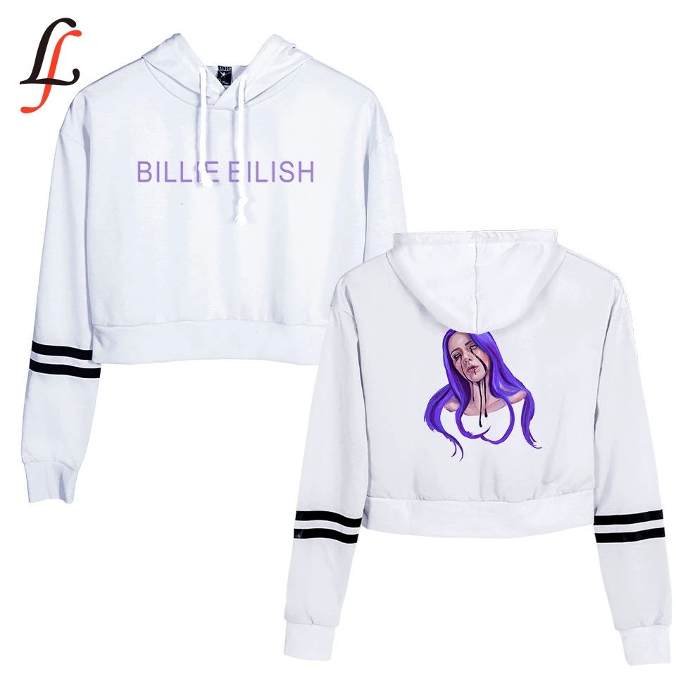 Billie Eilish толстовка с капюшоном высокой талией сексуальная буквенным принтом Harajuku