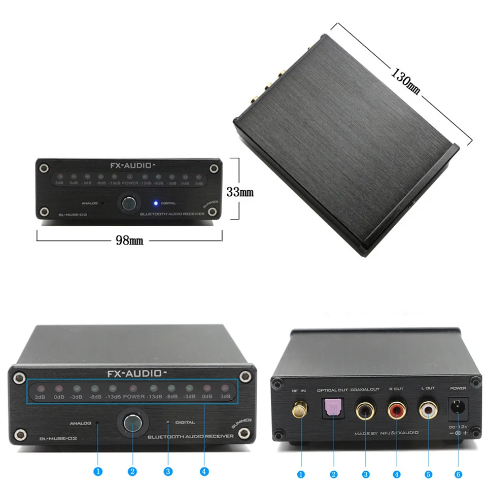 2017 Новый fx аудио BL MUSE 02 CSR8670 NE5532P TA7666 Bluetooth 4 0 HIFI приемник волоконный коаксиальный AUX