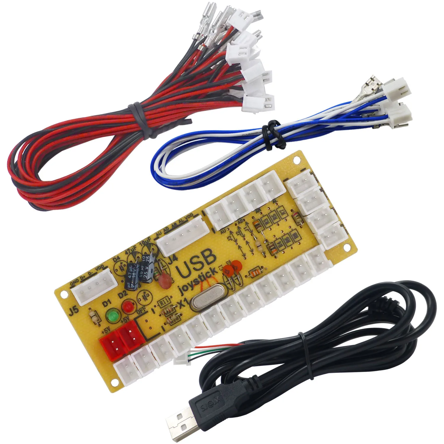 423 SJ@ JX Аркада USB кодер бой палка Raspberry Pi джойстик Кнопка PC MAME Ретро пирог Нулевая задержка USB 5 в кодер доска - Цвет: 423