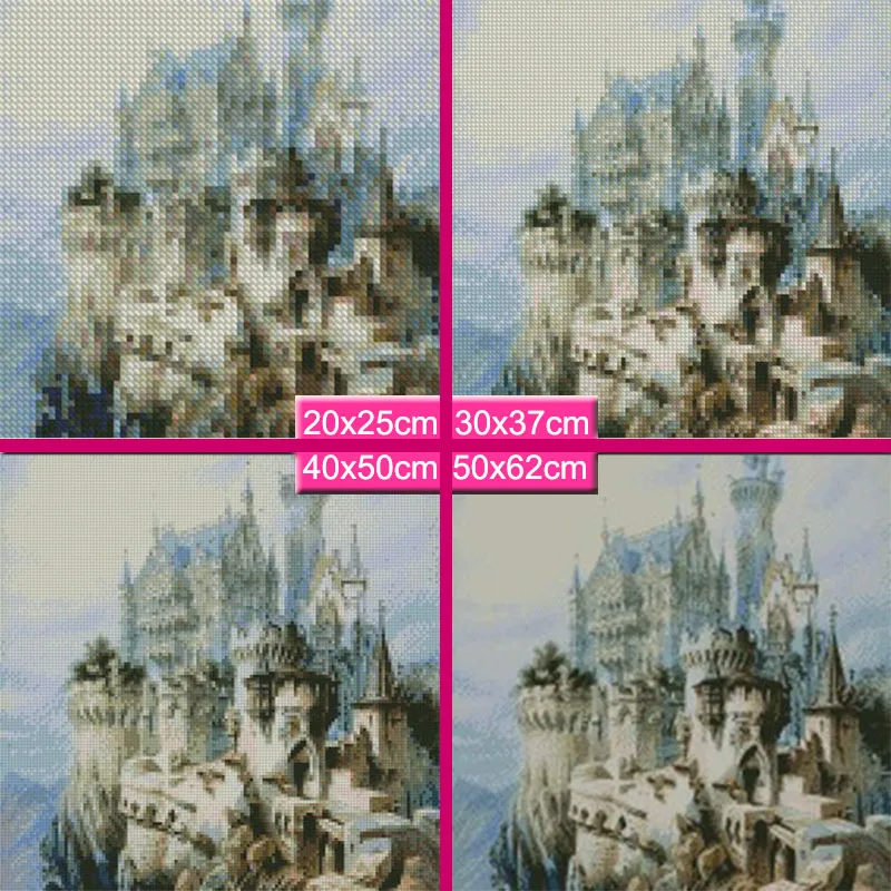 5D Diy Diamond Painting fairytale Castle Embroidery photo 3D Cross Stitch Full Round Mosaic Home Decor Gift|diamond mosaic|diamond paintingdiamond