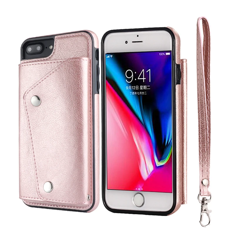 Кожаный чехол-кошелек для apple iphone 7, 8 Plus, держатель для карт, сумка для телефона, чехол s для iphone 7 plus, 8 plus, кронштейн, кошелек, чехол, сумки