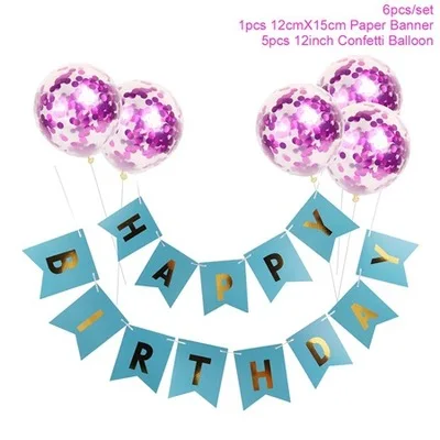 Birthday Set 9 Письмо с днем рождения шары флажки «С Днем Рождения» вечерние украшения шар на день рождения для девочек и мальчиков Детский праздничный костюм товары для вечеринки, дня рожденья - Цвет: Birthday Set 9
