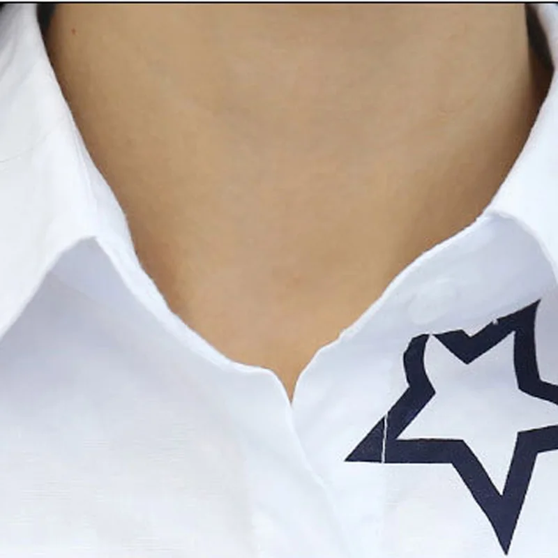 Женские белые осенние рубашки из 100% хлопка коллекция 2016 года повседневные с