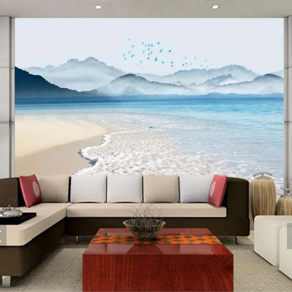

Custom Sea Beach 3D Photo Wallpaper Modern Creative Stereoscopic for Bedroom Room TV Background Home Wall Mural Papel De Parede