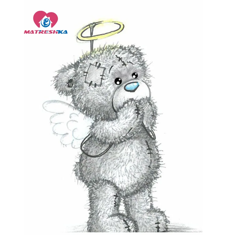 Стразы с рисунком медведя из мультфильма для рукоделия Алмазная вышивка картины