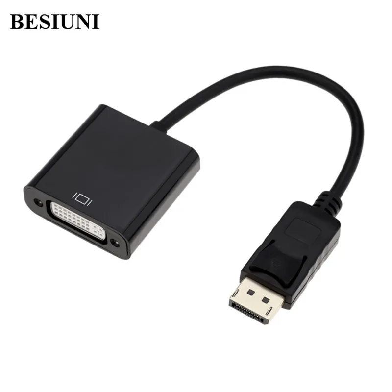 Адаптер BESIUNI для ПК и ноутбука черный адаптер с портом дисплея DP male DVI Female|display port|dvi