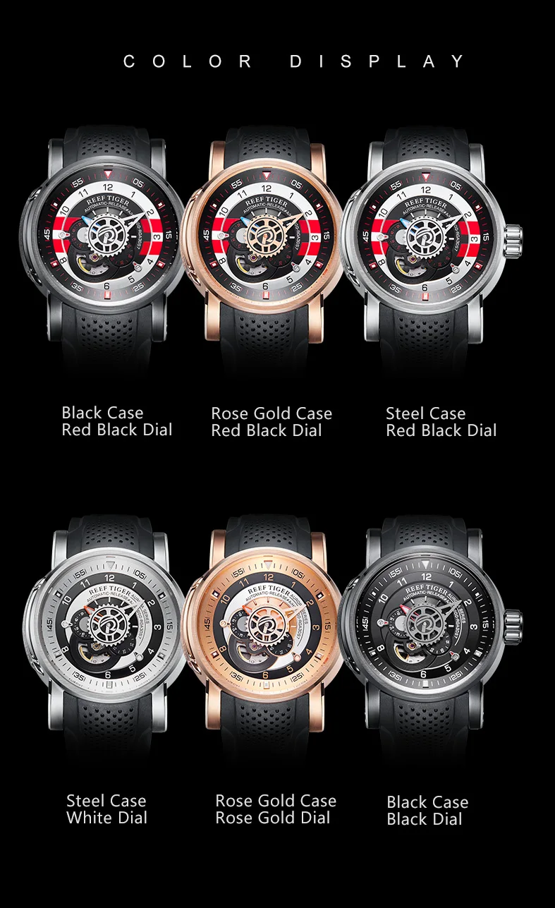Риф Тигр/RT Топ бренд Роскошные спортивные часы Reloj Hombre мужские механические водонепроницаемые автоматические часы Relogio Masculino RGA30S7