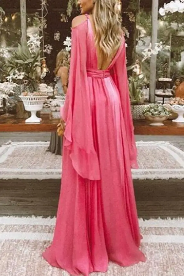 Богемное платье макси с принтом для женщин длинные летние пляжные платья V