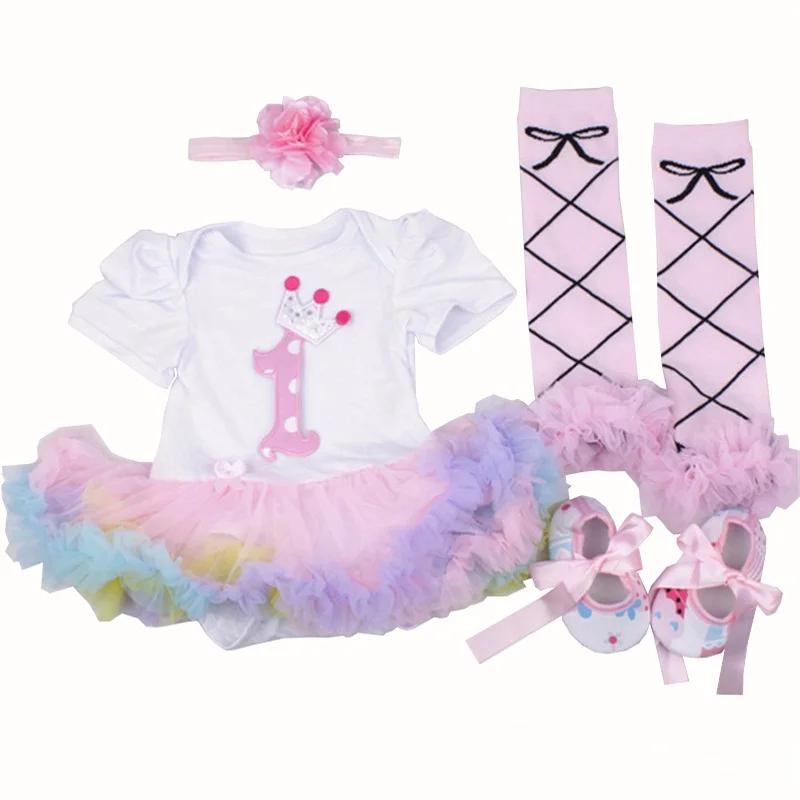 Девочка Onesies мультфильм Минни пачка Марля Рождество короткий рукав комбинезон