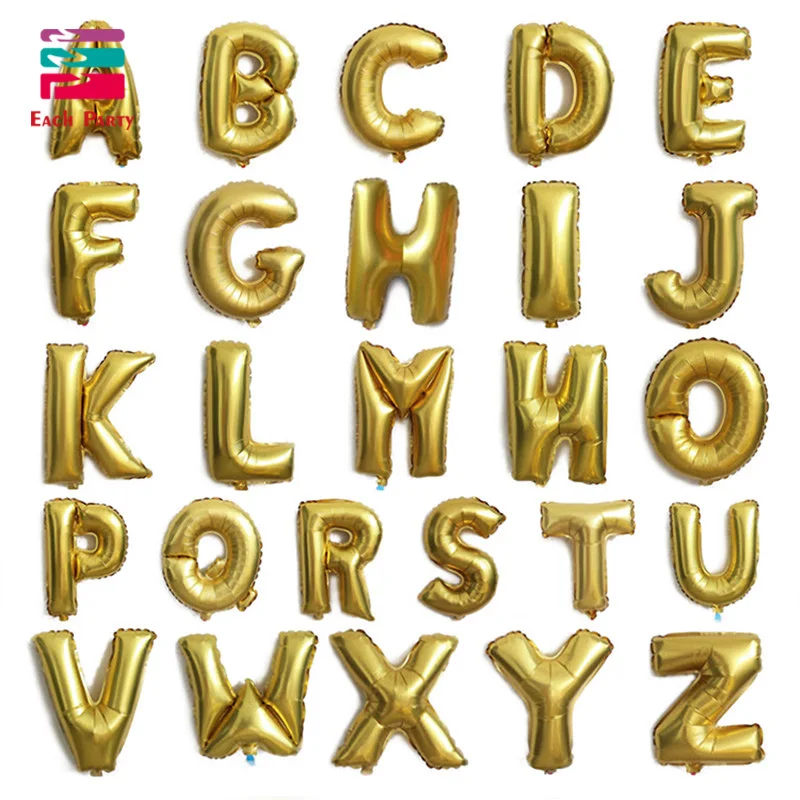 16 дюймов золотые буквы фольги воздушные шарики для день рождения вечерние баннер