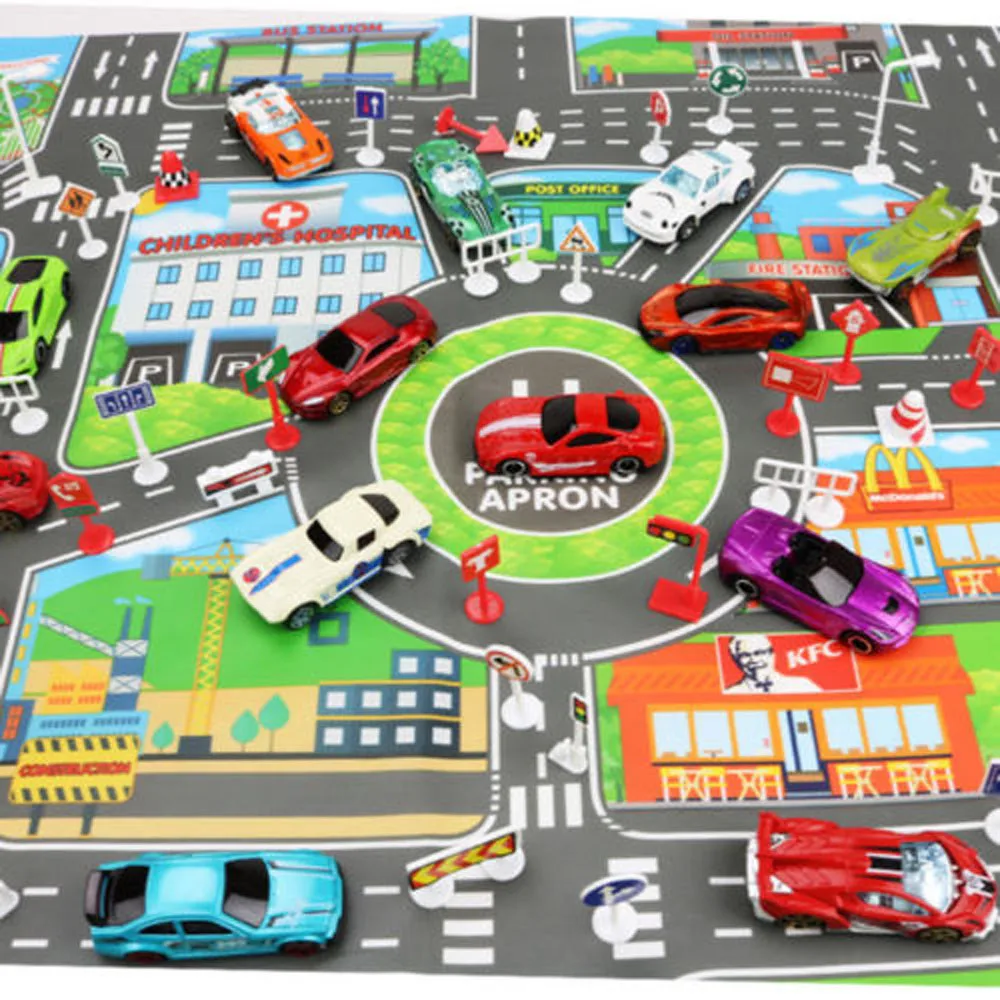 Kids Novelty Play Mat City Road Buildings Parking Map Game Scene Educational Toys for Children Birthday Gifts | Игрушки и хобби