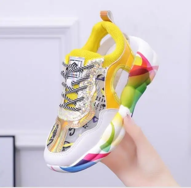 Женские кроссовки модная сетчатая обувь из искусственной кожи повседневная для