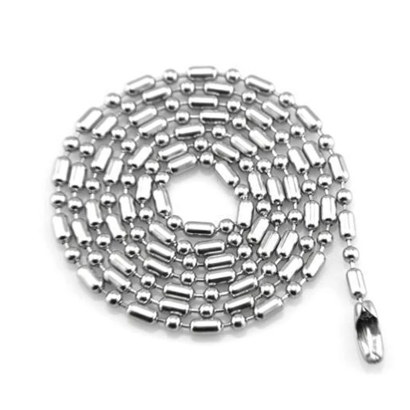 

RONGQING 10pcs/lot NEW 361L Stainless Steel Ball Bead Chains Lot Stainless Chain Necklace DIY Jewelry Making