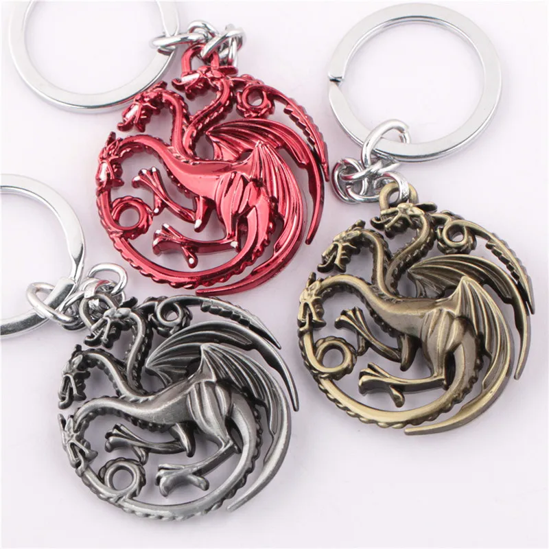 12 шт./лот брелок Stark/Tyrell /Targaryen Faimly Crests из металлического сплава для ключей|key