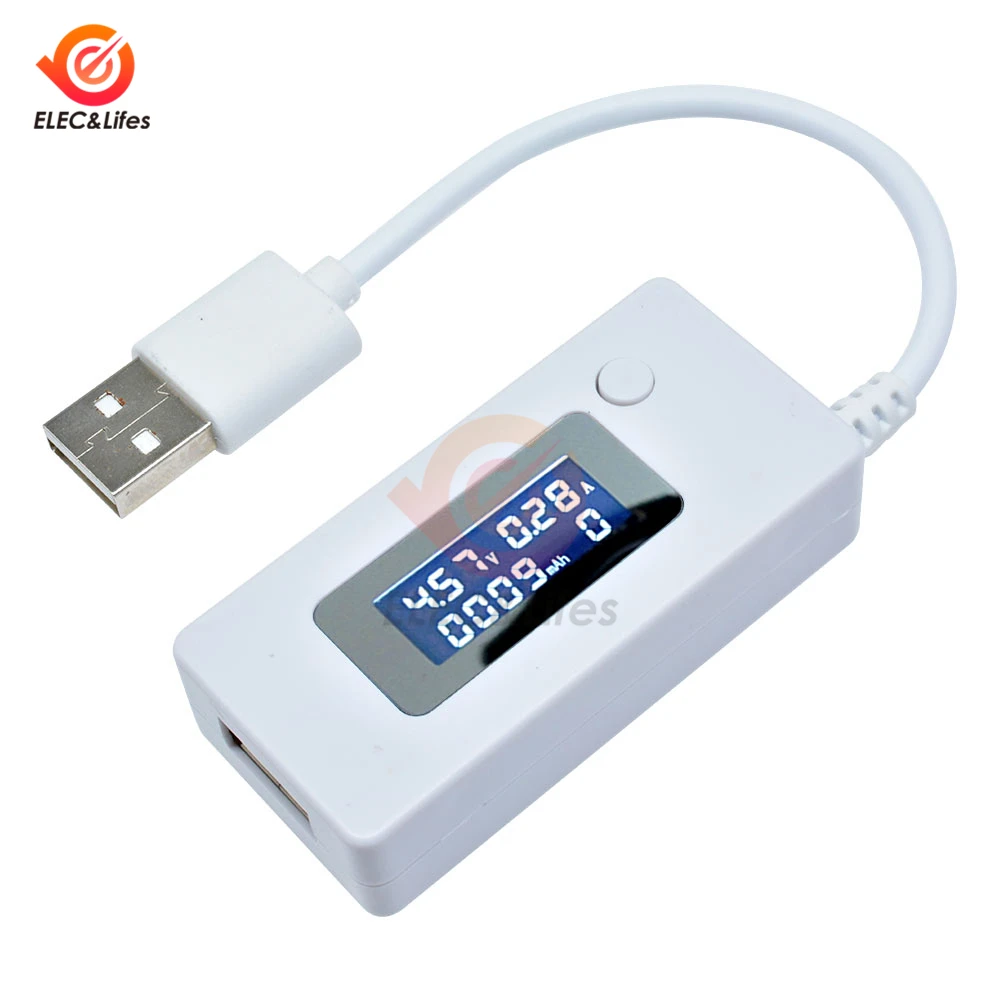 Цифровой USB детектор с ЖК дисплеем вольтметр амперметр тестер емкости мобильного