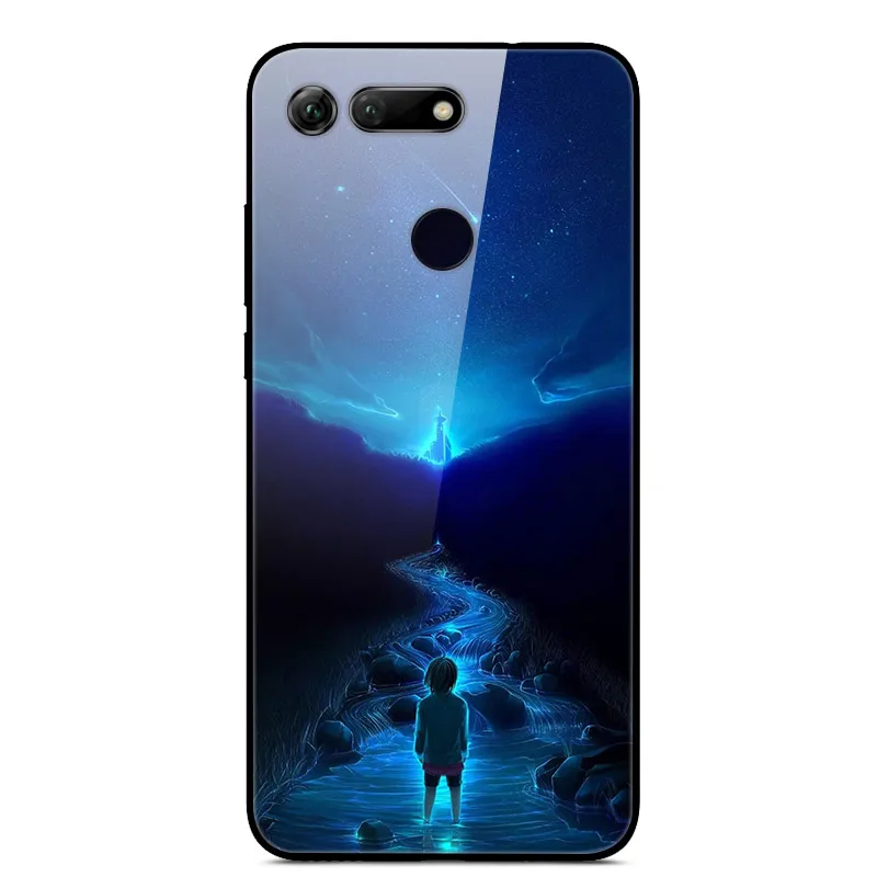 25 6,4 ''для huawei honor V20, чехол, стекло, Жесткий Чехол для Funda huawei honor View 20, чехол View 20 V 20, мягкий бампер из закаленного стекла для honor v20 - Цвет: 25