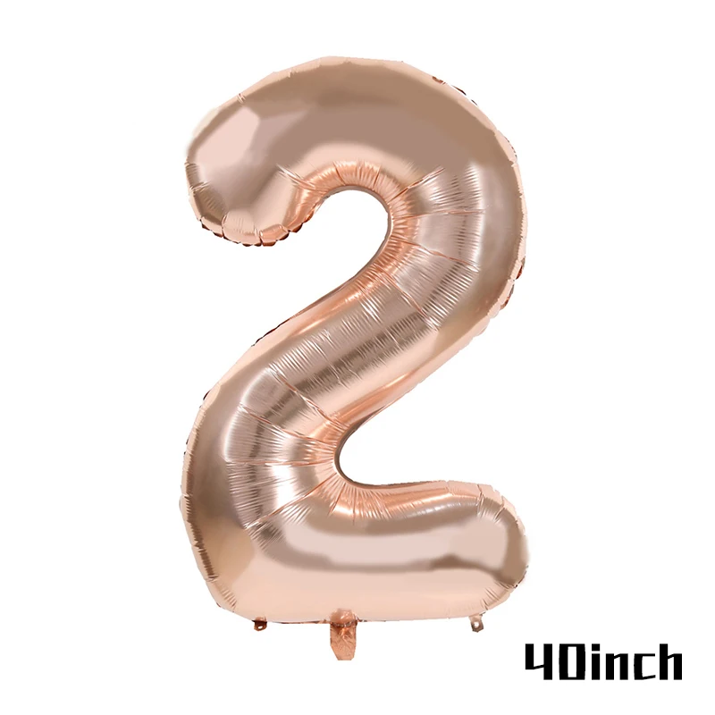 1pcs Number2 Balloon MEIDDING С Днем Рождения Фольга из розового золота воздушный шар воздушные шары Свадебный декор 30/40/50th день рождения принадлежности для юбилейной вечеринки - Цвет: 1pcs Number2 Balloon