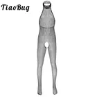 Мягкие прозрачные мужские колготки TiaoBug, с вырезами и открытой промежностью, эластичные колготки на все тело, чулки, эротическое сексуальное боди