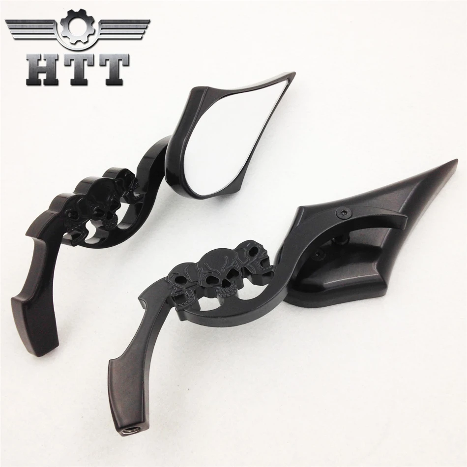 Черное зеркало с лезвием черепа на заказ подходит для Suzuki GSXR 600 1992 2007/ 750 1991 2007HONDA CBR