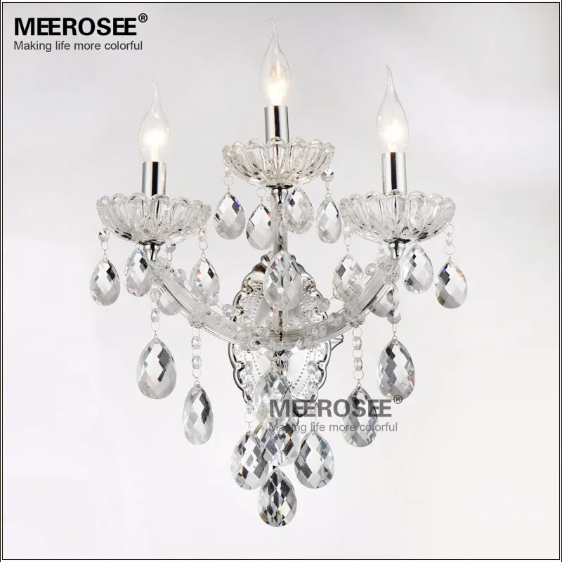 

1/2/3 Arms Modern Clear/Amber Crystal Wall Light Maria Theresa Crystals Wall Sconces Lamps Lustres Candle Lighting for Bedroom