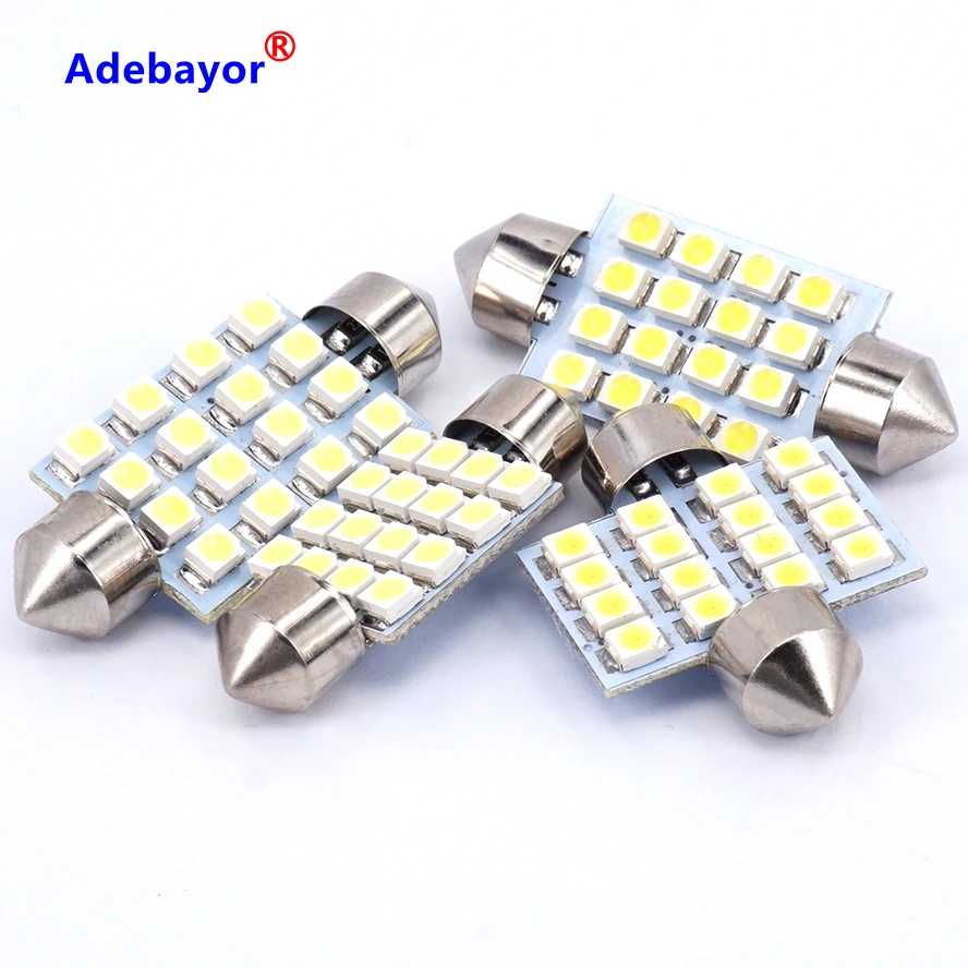 Светодиодный светильник 20X c10w 39 мм 16 SMD для автомобиля грузовика салона купольная