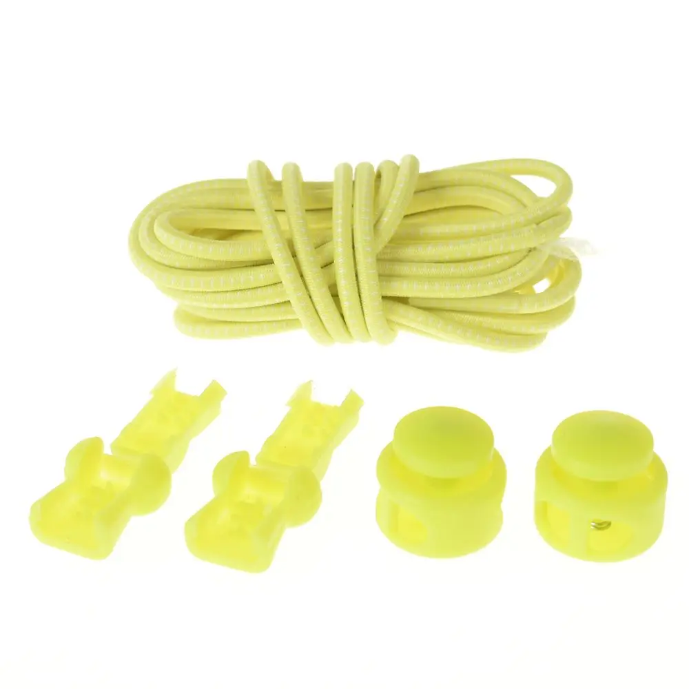 1 пара шнурков Unsiex без галстука Запирающиеся круглые шнурки эластичные для обуви