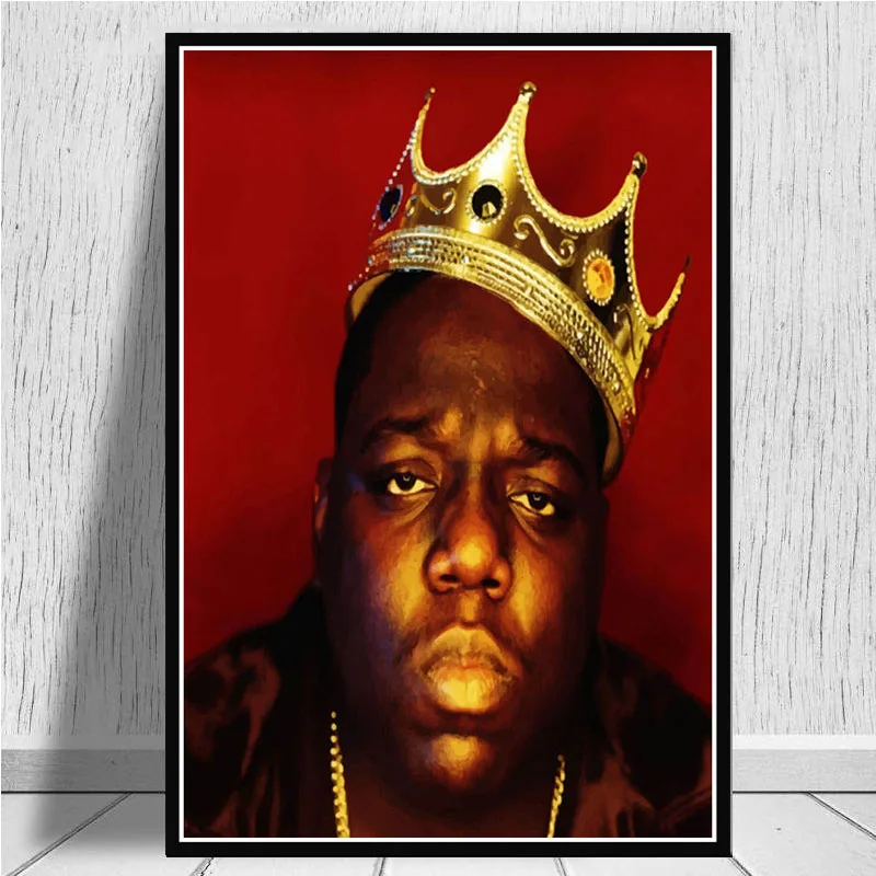 0002 Известный B.I.G Biggie Smalls Тупак Шакур раппер король художественный постер Картина Настенная картина домашний декор, плакаты и принты - Цвет: 0002