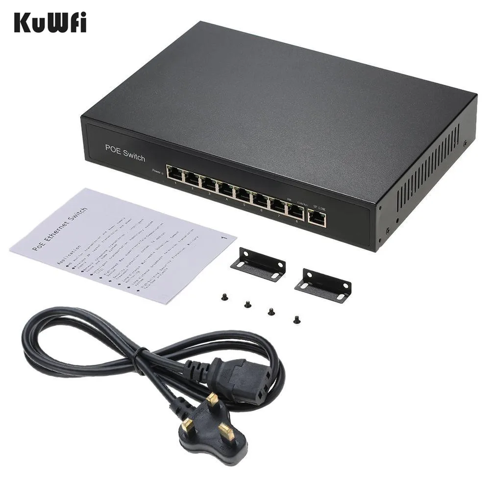 9 Порты 100 Мбит/с PoE выключатель инъектор Мощность 15 4 W / 30W over Ethernet IEEE 802.3af для камер