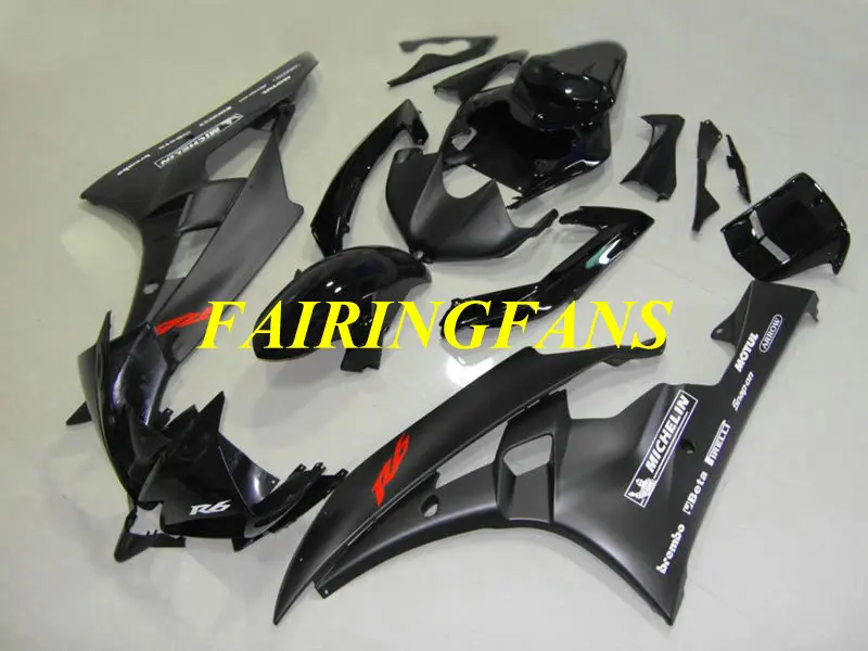 Набор обтекателей для YAMAHA YZFR6 06 07 YZF R6 2006 2007 YZF600 матовый глянцевый черный