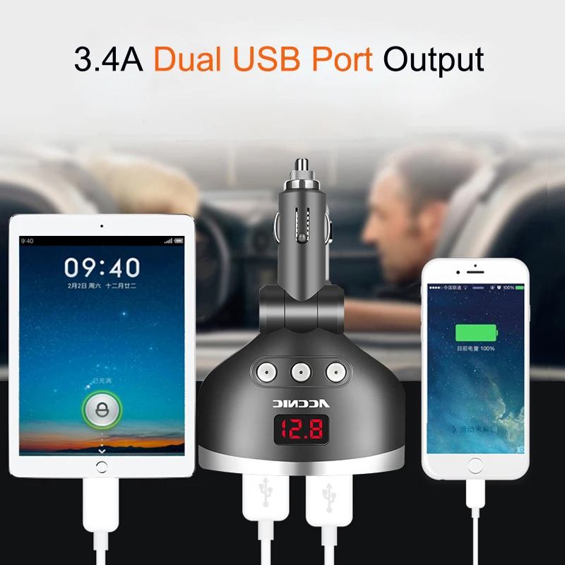 3 в 1 двойная USB розетка для автомобильного прикуривателя сплиттер штекер