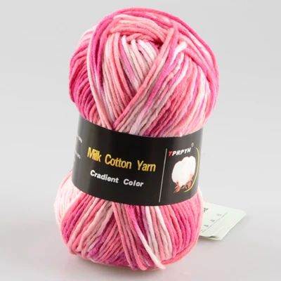 21 dark pink camou 100 г = 1 шт. цветная молочная хлопковая пряжа, смешанная пряжа для вязания крючком, вязаный свитер, шарф, 7 шт - Цвет: 21 dark pink camou