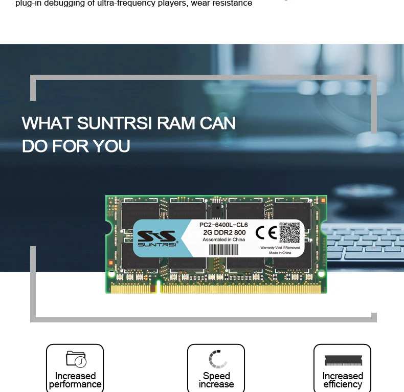 Suntrsi ноутбук память DDR2 2g 800MHz 667MHz Ram для ноутбука 200pin 1,8 V