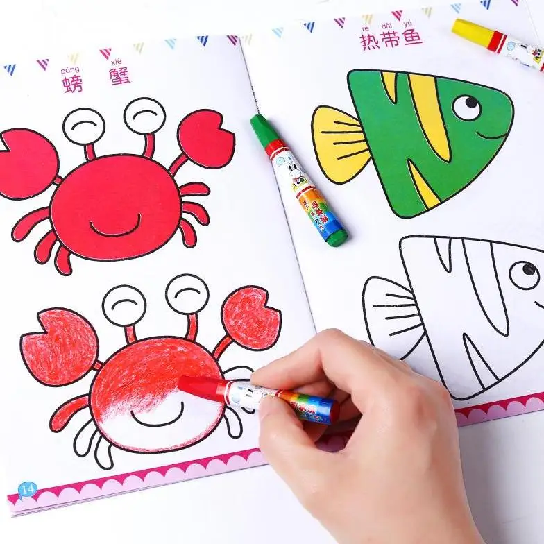 12 книг/набор детские книжки-раскраски для рисования |