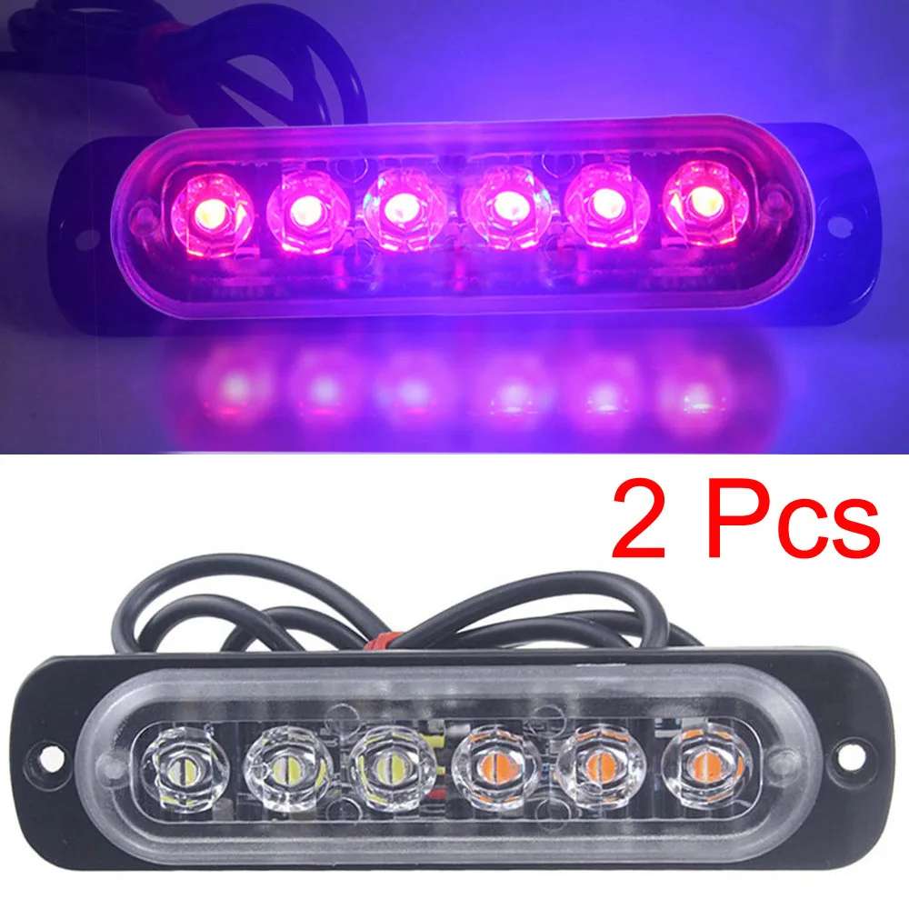 2x Янтарный 6 светодиодный автомобиль Грузовик аварийный Маяк Предупреждение