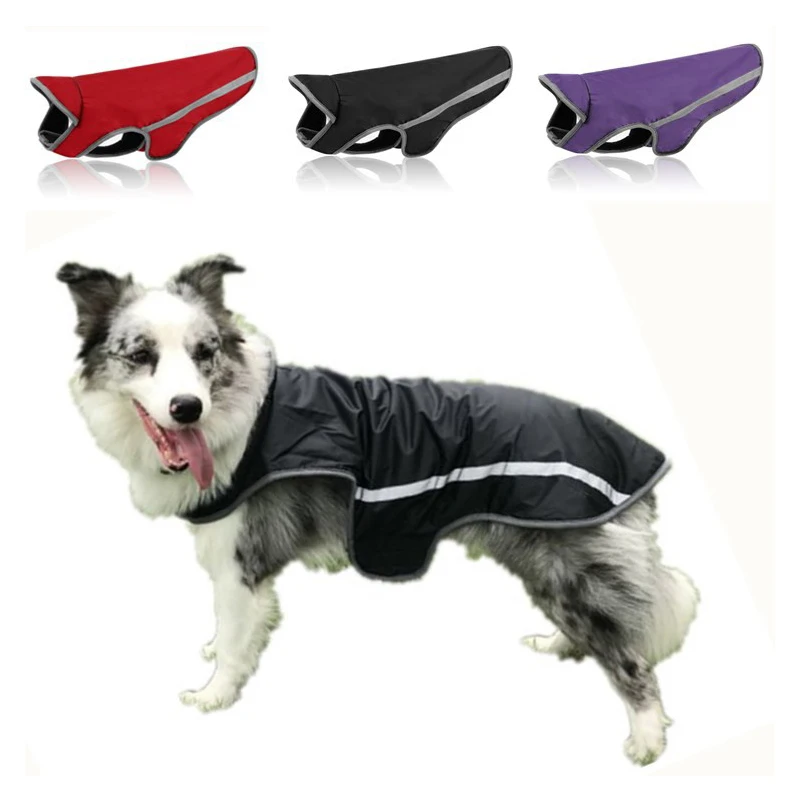 Outdoor Reflective pet clothes Autumn winter thicken Dog Coat Waterproof warm dogs Clothing Ski jacket with Traction hole | Дом и сад