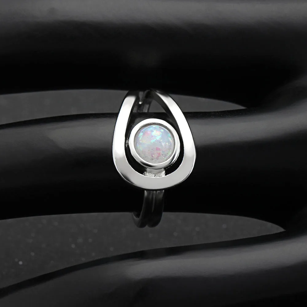 Необычный дизайн белое кольцо с огненным опалом бусины шармы обручальные