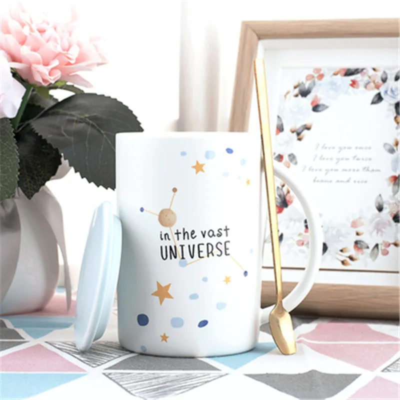 Керамические кружки и чашки Tazas De Ceramica Creativas Pink Planet Canecas|Кружки| |