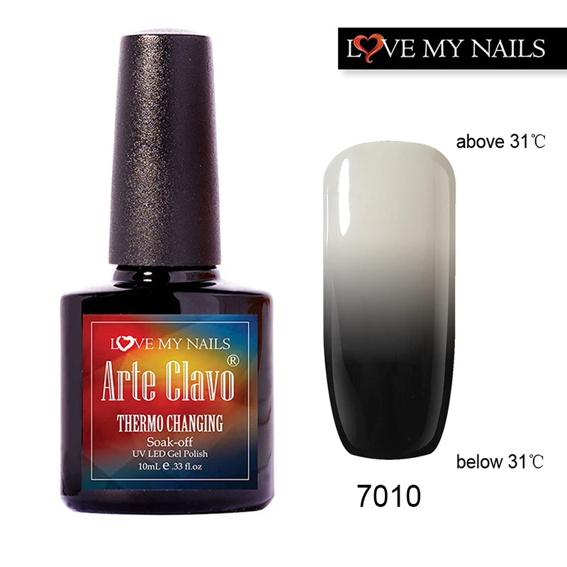 Гель лак для ногтей Arte Clavo с изменением цвета при температуре|gel nail polish colors|gel polishuv