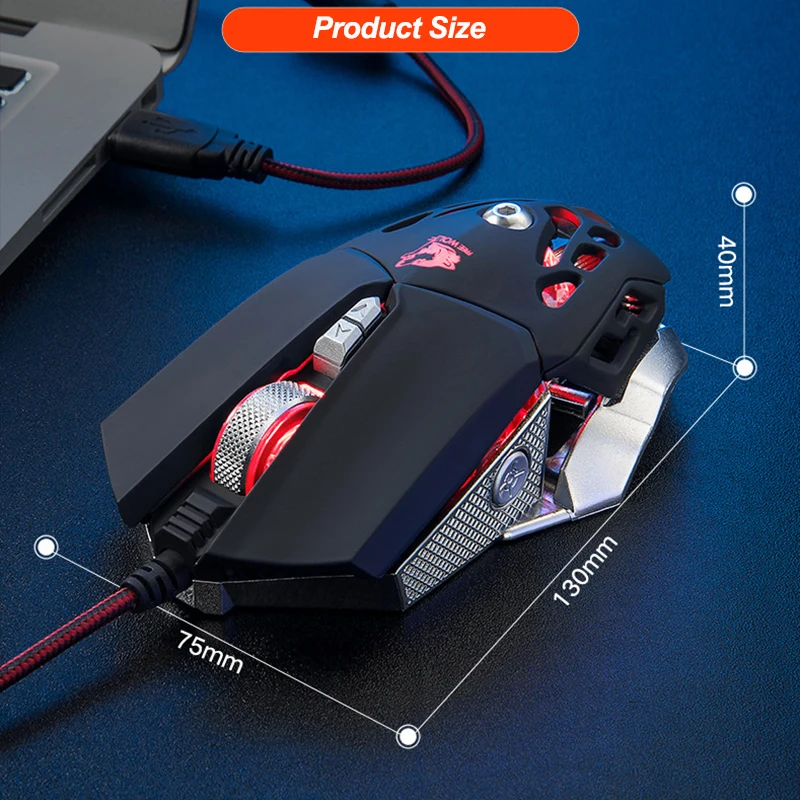 Freewolf для V9 2400 точек/дюйм Профессиональный 6 ключ макро программирования Мышь
