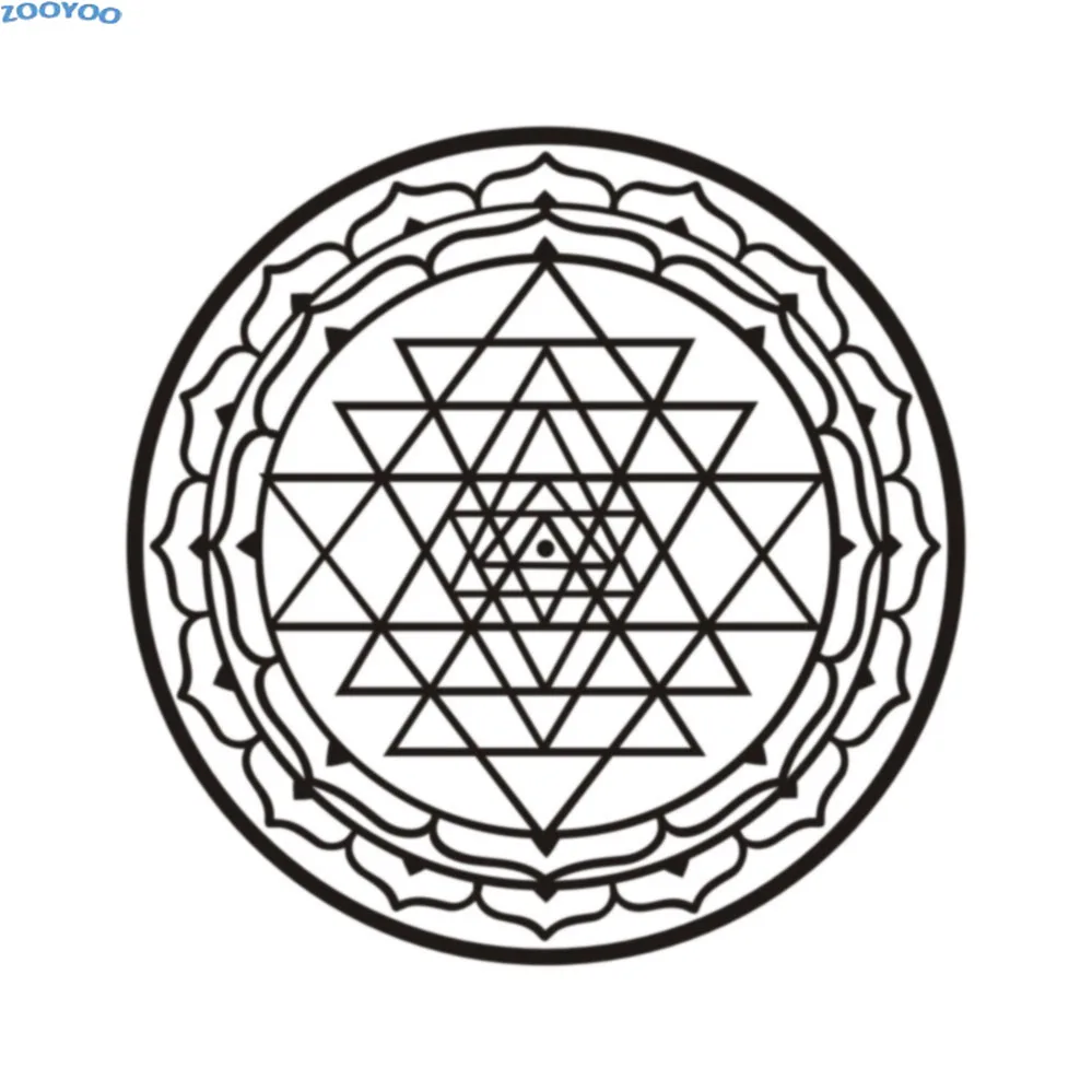 ZOOYOO Sri Yantra креативная Настенная Наклейка индийская Мандала узор религия домашний