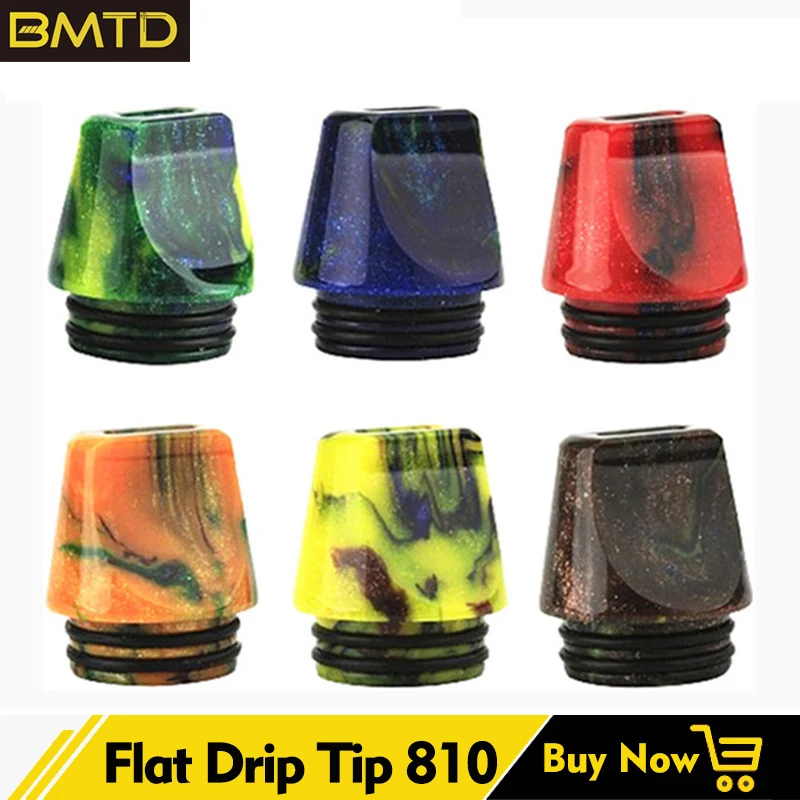 Новый Vape MTL Смола Driptip плоский капельный наконечник 810 с 2 силиконовыми кольцами