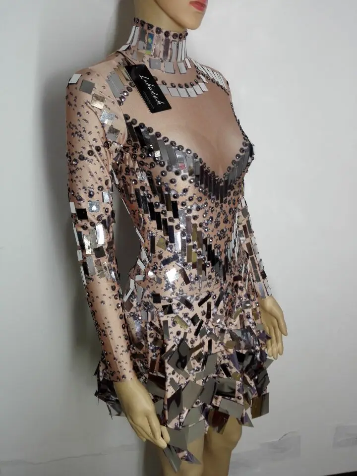 Мини платье с блестками длинным рукавом и кристаллами|dress stars|dresses dressstar dress |