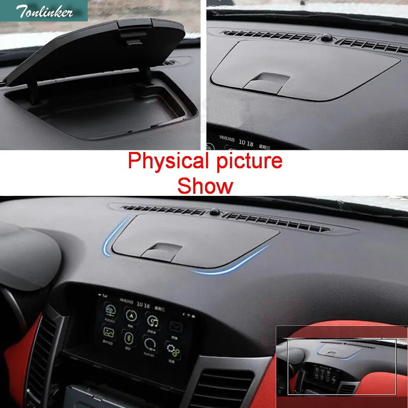 

Tonlinker 1PCS Car Style ABS Dashboard Modification Control Storage Box Cover Case Stickers for Chevrolet Cruze Sender/Hatchback
