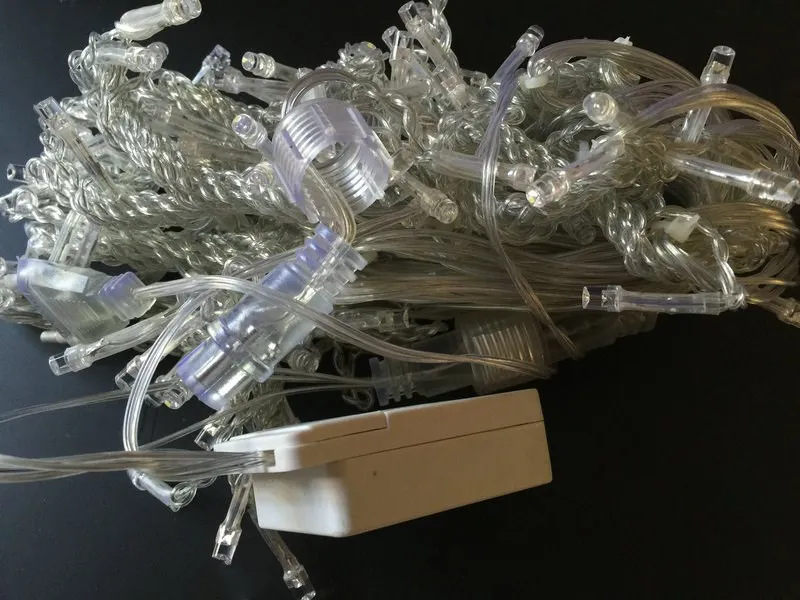 3 м* 1 м 144LED сосулька подвесные занавески гирлянда Сказочный свет Рождество Домашний Свадебный декор связываемый мужской/гнездовой разъем постоянного тока BI-COLOR(B& W