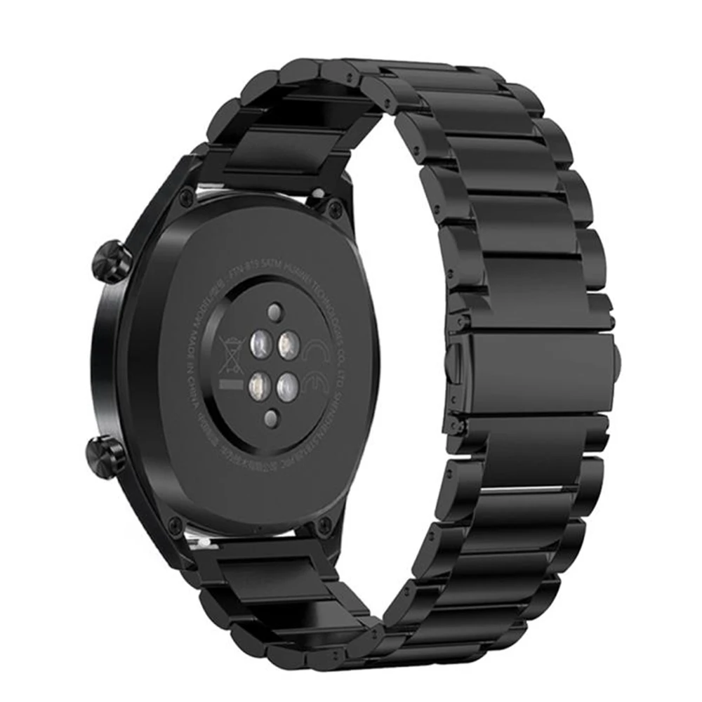 Для Amazfit Stratos 2 браслет для huawei Watch GT ремешок 22 мм металлический ремешок с тремя бусинами Безвинтовые умные часы из нержавеющей стали
