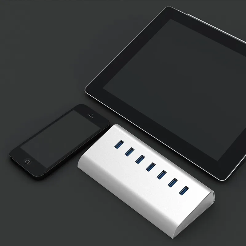 USB 3 0 концентратор 7 Порты сплиттер адаптер 5 Гбит/с супер Скорость алюминий
