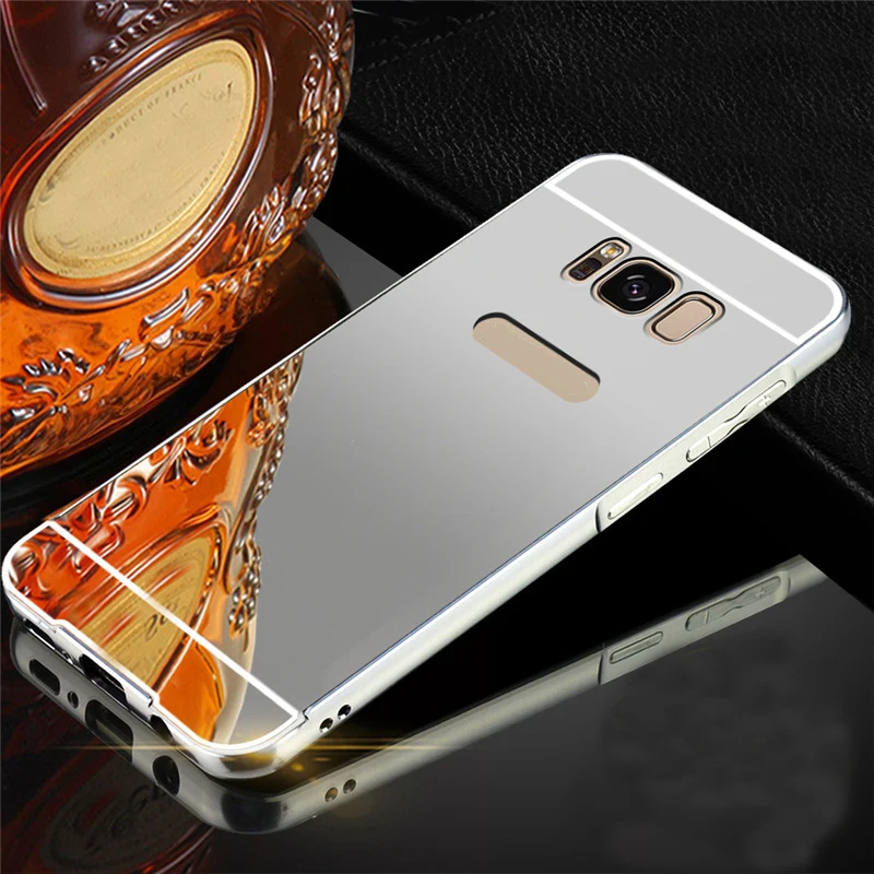 Зеркальный металлический чехол для Samsung Galaxy S8 S9 Plus алюминиевая задняя крышка Note 10