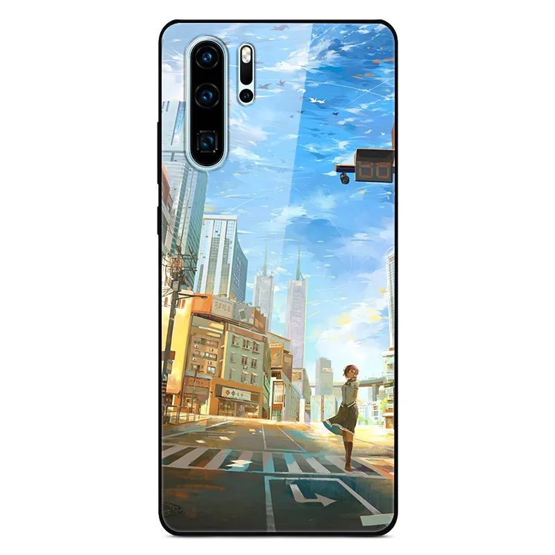 13 Чехол для huawei P30 Pro, Жесткий Чехол из закаленного стекла, силиконовая мягкая рамка, разноцветный чехол для телефона huawei P30Pro P 30 P30, чехол - Цвет: 13